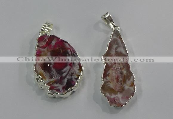 NGP3102 25*40mm - 30*50mm freeform druzy agate gemstone pendants