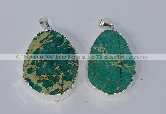 NGP3154 25*35mm - 35*45mm freeform sea sediment jasper pendants