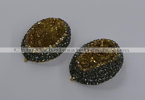 NGP3346 35*45mm oval druzy agate gemstone pendants wholesale