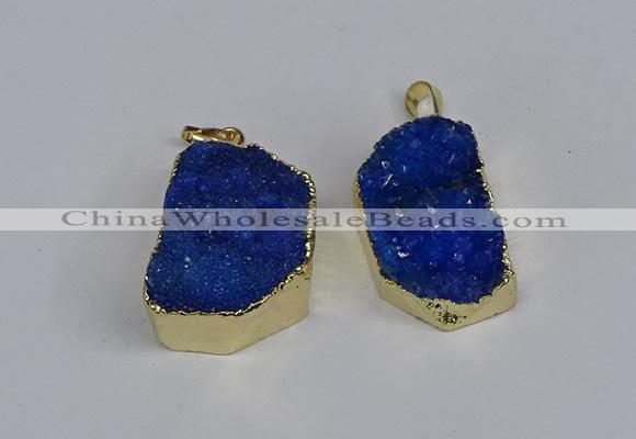 NGP3470 20*30mm - 25*35mm freeform druzy agate pendants wholesale