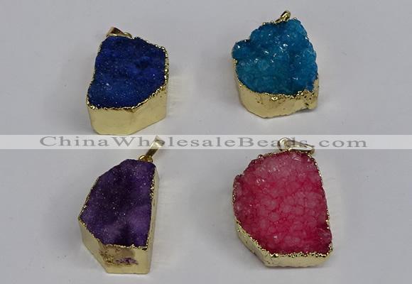 NGP3472 20*30mm - 25*35mm freeform druzy agate pendants wholesale