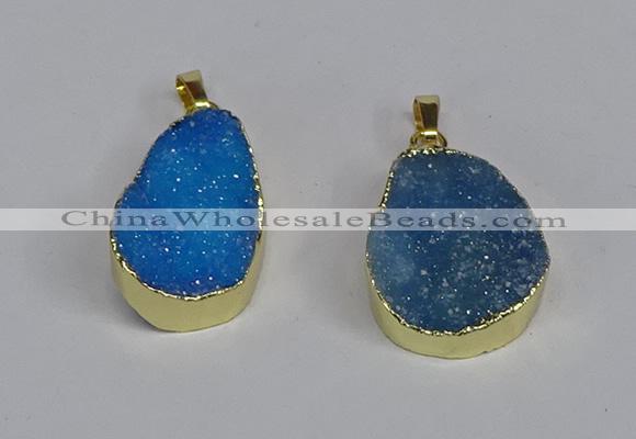 NGP3478 18*25mm - 20*30mm freeform druzy agate gemstone pendants