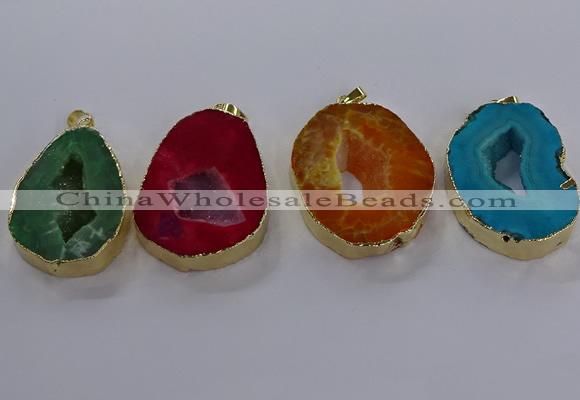 NGP3829 30*40mm - 40*50mm freeform druzy agate pendants