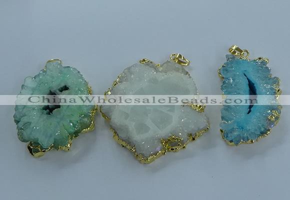 NGP3897 35*45mm - 50*60mm freeform druzy agate pendants