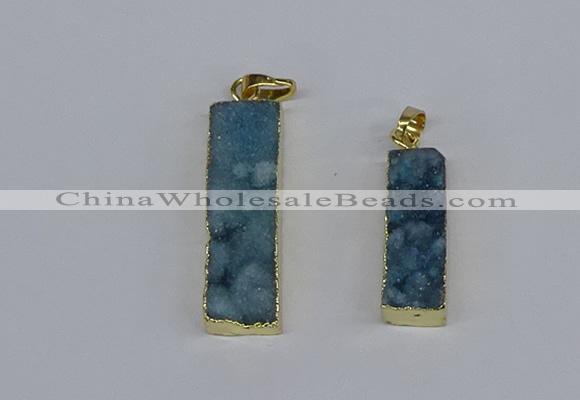 NGP3946 10*25mm - 12*45mm rectangle druzy agate pendants wholesale