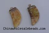 NGP4001 15*30mm - 16*35mm horn druzy quartz gemstone pendants