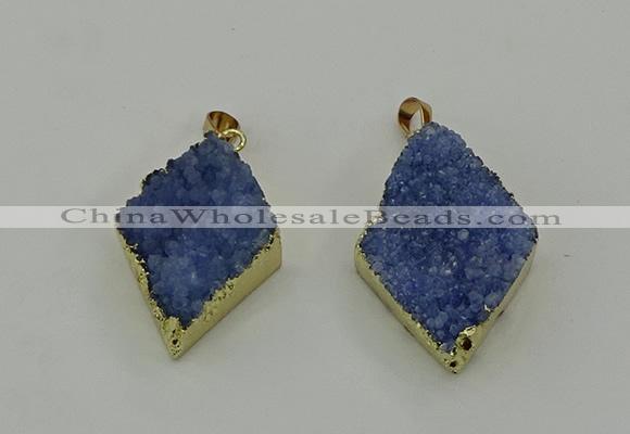 NGP4078 25*35mm - 28*40mm diamond druzy quartz pendants