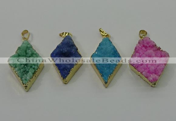 NGP4080 25*35mm - 28*40mm diamond druzy quartz pendants