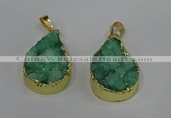 NGP4197 18*25mm - 18*28mm flat teardrop druzy quartz pendants