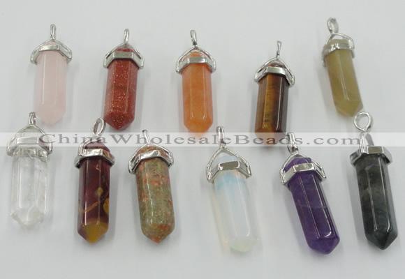 NGP5022 8*30mm sticks mixed gemstone pendants wholesale