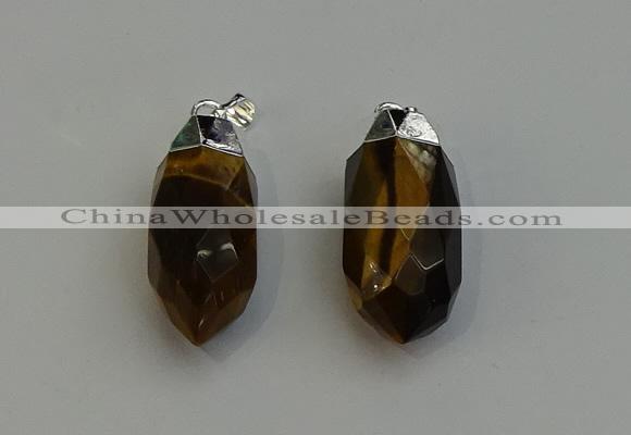 NGP6228 12*28mm - 15*30mm faceted bullet yellow tiger eye pendants