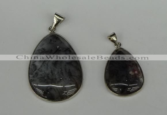 NGP6385 18*25mm - 30*40mm flat teardrop agate pendants