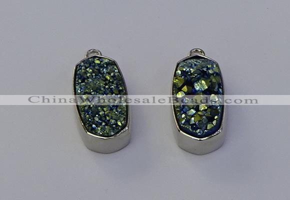 NGP6898 10*22mm - 12*25mm freeform plated druzy quartz pendants