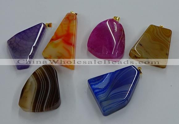 NGP8665 20*40mm - 40*50mm freeform agate pendants wholesale