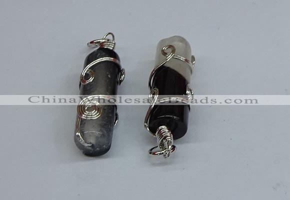 NGP8800 13*40mm tube agate gemstone pendants wholesale