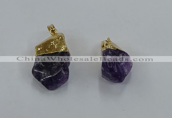 NGP8870 20*25mm - 30*40mm nuggets amethyst gemstone pendants