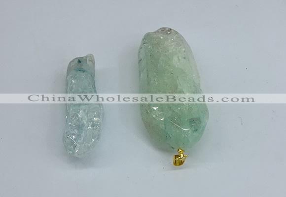 NGP8884 16*38mm - 25*60mm sticks crackle quartz pendants wholesale