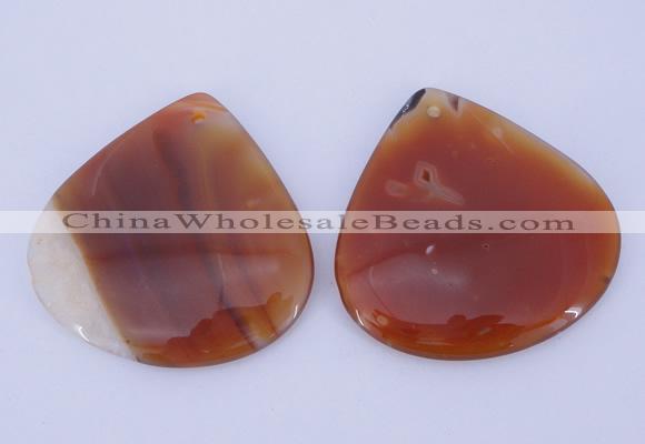 NGP923 5PCS 50*50mm flat teardrop agate druzy geode gemstone pendants