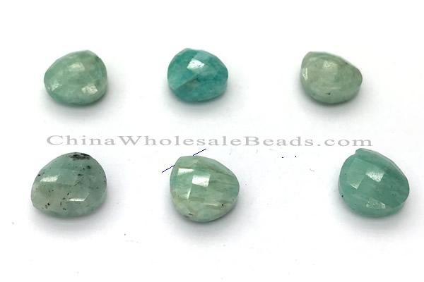 NGP9861 13*14mm faceted flat teardrop amazonite pendant