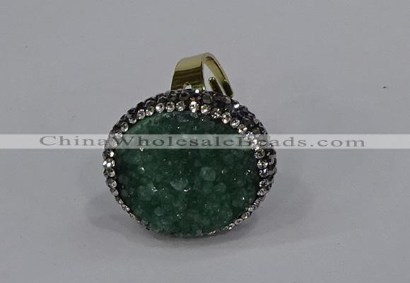 NGR1006 26mm - 28mm coin druzy quartz rings wholesale