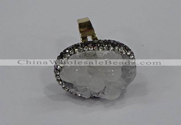 NGR1009 20*25mm - 22*30mm oval druzy quartz rings wholesale