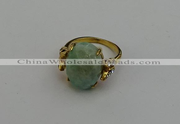 NGR2068 10*15mm faceted oval amazonite gemstone rings