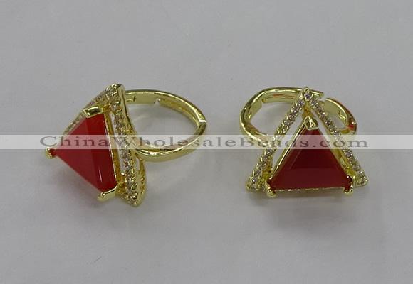 NGR273 14*14mm triangle agate gemstone rings wholesale