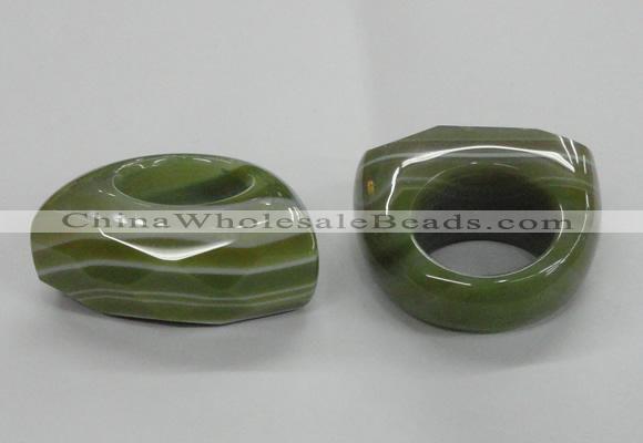 NGR34 16*35*40mm faceted freeform agate gemstone rings