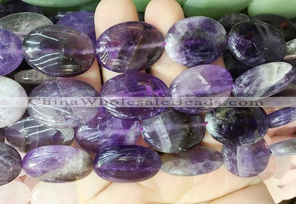 OVBS02 15 inches 18*25mm oval amethyst gemstone beads wholesale