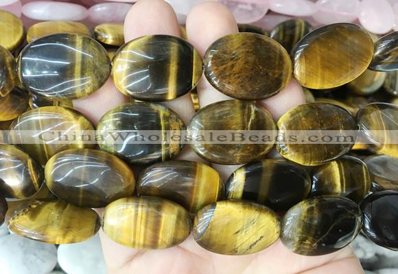 OVBS04 15 inches 18*25mm oval yellow tiger eye gemstone beads wholesale