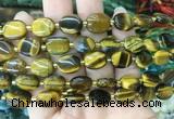 OVBS12 15 inches 8*12mm oval yellow tiger eye gemstone beads wholesale