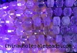 RBBS10 15 inches 8*12mm faceted wheel amethyst gemstone beads