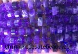 RBBS11 15 inches 8*12mm faceted wheel dogtooth amethyst gemstone beads