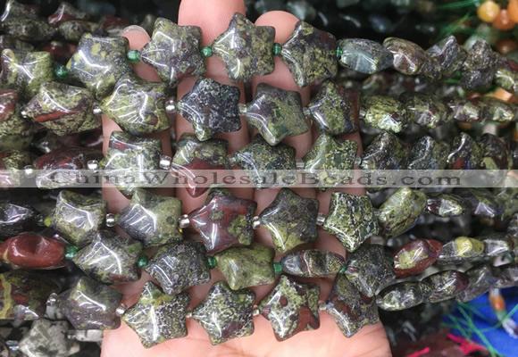 RGBS08 15 inches 16mm star dragon blood jasper gemstone beads