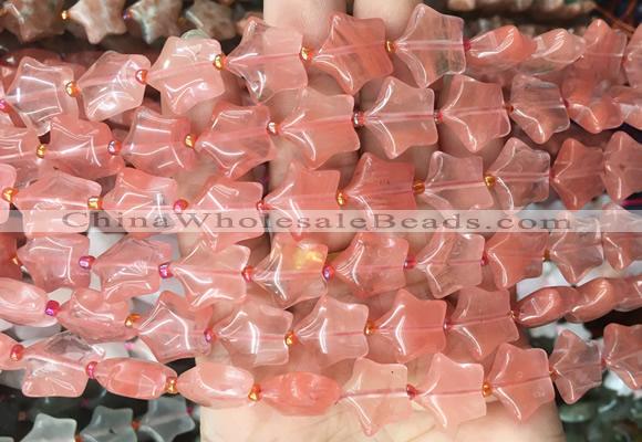 RGBS27 15 inches 16mm star cherry quartz gemstone beads wholesale