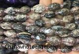 RIBS19 15 inches 10*14mm faceted rice rhodochrosite gemstone beads