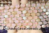 RIBS28 15 inches 6*8mm faceted rice sakura agate gemstone beads