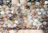 RIBS29 15 inches 6*8mm faceted rice red gum flower crystal gemstone beads