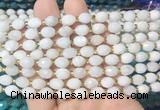 RIBS30 15 inches 6*8mm faceted rice white moonstone gemstone beads