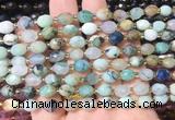 RIBS38 15 inches 6*8mm faceted rice chrysocolla gemstone beads