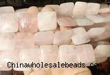 SRBS01 15 inches 20mm square rose quartz gemstone beads wholesale