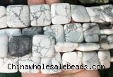 SRBS06 15 inches 20mm square white howlite gemstone beads wholesale