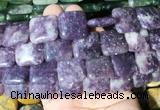 SRBS16 15 inches 20mm square lepidolite gemstone beads wholesale