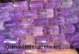 TBBS104 15 inches 10*14mm faceted tube amethyst gemstone beads