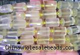 TBBS106 15 inches 10*14mm faceted tube lemon quartz gemstone beads