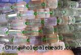 TBBS107 15 inches 10*14mm faceted tube green crystal gemstone beads