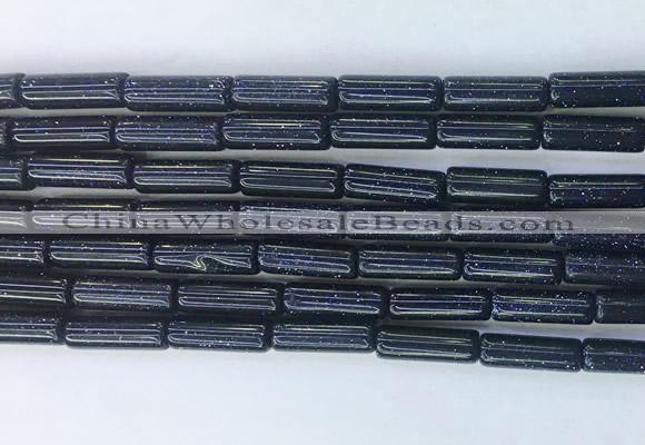 TBBS36 15 inches 4*13mm tube blue goldstone gemstone beads