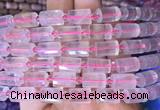 TBBS75 15 inches 8*12mm faceted tube rose quartz gemstone beads