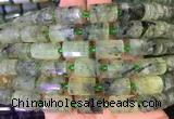 TBBS91 15 inches 10*14mm faceted tube prehnite gemstone beads