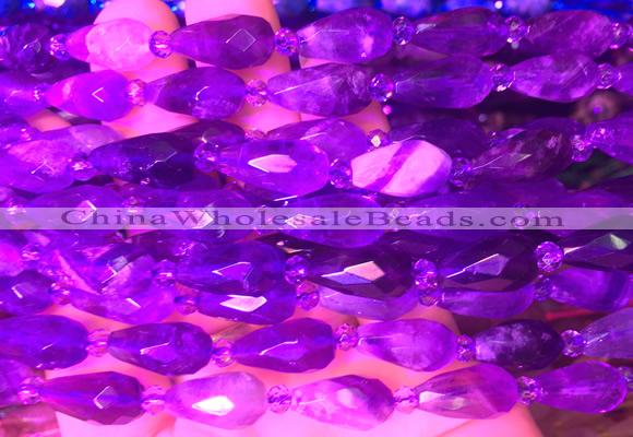 TRBS02 15 inches 8*16mm faceted teardrop dogtooth amethyst gemstone beads